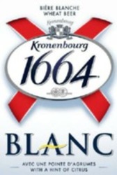 Міжнародна реєстрація торговельної марки № 1136155: BIÈRE BLANCHE WHEAT BEER Kronenbourg 1664 BLANC AVEC UNE POINTE D'AGRUMES WITH A HINT OF CITRUS