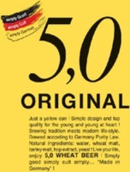 Міжнародна реєстрація торговельної марки № 1159579: simply Good simply Cult simply German 5,0 ORIGINAL Just a yellow can !
