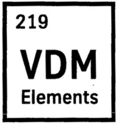 Міжнародна реєстрація торговельної марки № 1173436: 219 VDM Elements