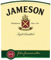 Міжнародна реєстрація торговельної марки № 1181483: JAMESON Established Since 1780 SINE METU Triple Distilled John Jameson & Son Limited JJ&S John Jameson&Son