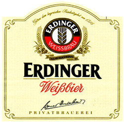 Міжнародна реєстрація торговельної марки № 1214999: ERDINGER WEISSBRÄU