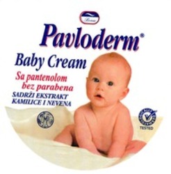 Міжнародна реєстрація торговельної марки № 1244566: Pavloderm Baby Cream Sa pantenolom bez parabena SADRZI EKSTRAKT KAMILICE I NEVENA