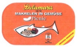 Міжнародна реєстрація торговельної марки № 1327897: Delamaris 1879 MAKRELEN IN GEMÜSE Picnic
