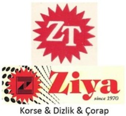 Міжнародна реєстрація торговельної марки № 1335525: ZT Ziya since 1970 Korse & Dizlik & Çorap