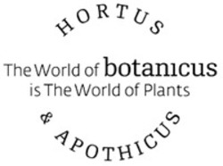 Міжнародна реєстрація торговельної марки № 1584159: HORTUS & APOTHICUS The World of botanicus is The World of Plants