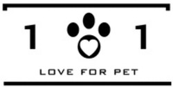 Міжнародна реєстрація торговельної марки № 1616164: 101 LOVE FOR PET