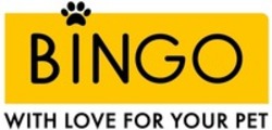 Міжнародна реєстрація торговельної марки № 1732400: BINGO WITH LOVE FOR YOUR PET