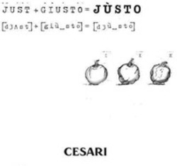 Міжнародна реєстрація торговельної марки № 1772141: CESARI JUST + GIUSTO = JÙSTO [ d3Ast ] + [ giù_sto ] = [ d3ù_sto ]