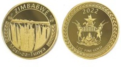 Міжнародна реєстрація торговельної марки № 1813756: ZIMBABWE Mosi-oa-Tunya 2022 1 OZ FINE GOLD