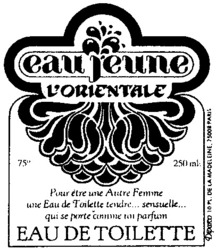 Міжнародна реєстрація торговельної марки № 437015: eau jeune L'ORIENTALE EAU DE TOILETTE