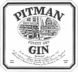Міжнародна реєстрація торговельної марки № 485033: PITMAN FINEST DRY GIN