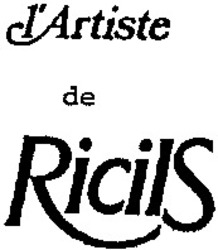 Міжнародна реєстрація торговельної марки № 485356: l'Artiste de Ricils