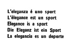 Міжнародна реєстрація торговельної марки № 575251: L'eleganza é uno sport