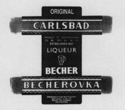 Міжнародна реєстрація торговельної марки № 603535: CARLSBAD BECHER BECHEROVKA