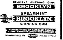 Міжнародна реєстрація торговельної марки № 611198: BROOKLYN SPEARMINT CHEWING GUM