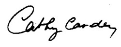 Міжнародна реєстрація торговельної марки № 615480: Cathy Carden