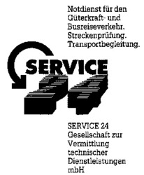 Міжнародна реєстрація торговельної марки № 629203: SERVICE 24, Gesellschaft zur Vermittlung technischer Di enstleistungen mbH