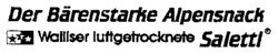 Міжнародна реєстрація торговельної марки № 649128: Der Bärenstarke Alpensnack Walliser luftgetrocknete Saletti