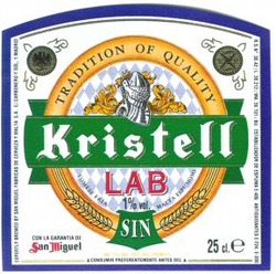 Міжнародна реєстрація торговельної марки № 652441: TRADITION OF QUALITY Kristell LAB SIN