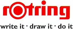 Міжнародна реєстрація торговельної марки № 654484: rotring write it draw it do it