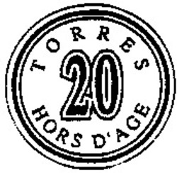 Міжнародна реєстрація торговельної марки № 659727: TORRES 20 HORS D'AGE