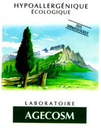 Міжнародна реєстрація торговельної марки № 662858: HYPOALLERGÉNIQUE ÉCOLOGIQUE TESTE DERMATOLOGIQUE LABORATOIRE AGECOSM