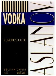 Міжнародна реєстрація торговельної марки № 662875: VODKA ASLANOV EUROPE'S ELITE