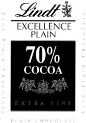 Міжнародна реєстрація торговельної марки № 690047: Lindt EXCELLENCE PLAIN 70% COCOA EXTRA FINE