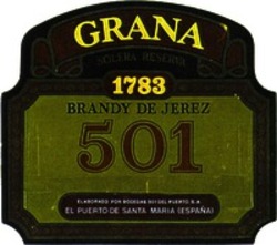 Міжнародна реєстрація торговельної марки № 693049: GRANA 1783 BRANDY DE JEREZ 501