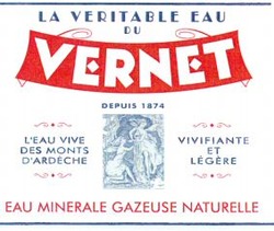 Міжнародна реєстрація торговельної марки № 709550: LA VERITABLE EAU DU VERNET DEPUIS 1874 L'EAU VIVE DES MONTS D'ARDECHE