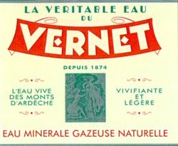 Міжнародна реєстрація торговельної марки № 709907: LA VERITABLE EAU DU VERNET DEPUIS 1874 L'EAU VIVE DES MONTS D'ARDÈCHE