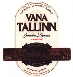 Міжнародна реєстрація торговельної марки № 751012: AUTHENTIC ESTONIAN LIQUEUR VANA TALLINN VANA TALLINN