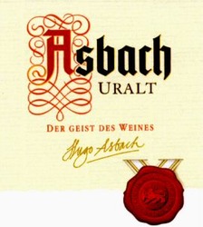 Міжнародна реєстрація торговельної марки № 761567: Asbach URALT DER GEIST DES WEINES
