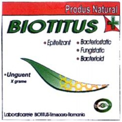 Міжнародна реєстрація торговельної марки № 762946: Produs Natural BIOTITUS