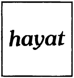 Міжнародна реєстрація торговельної марки № 828485: hayat
