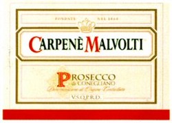 Міжнародна реєстрація торговельної марки № 839287: CARPENÈ MALVOLTI PROSECCO DI CONEGLIANO