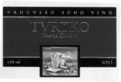 Міжнародна реєстрація торговельної марки № 894411: VRHUNSKO SUHO VINO TVRTKO Vinarija Citluk