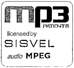 Міжнародна реєстрація торговельної марки № 914089: mp3 PATENTS licensed by SISVEL audio MPEG