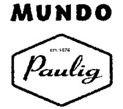 Міжнародна реєстрація торговельної марки № 916346: MUNDO EST. 1876 Paulig