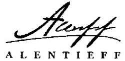 Міжнародна реєстрація торговельної марки № 927153: Alenff ALENTIEFF