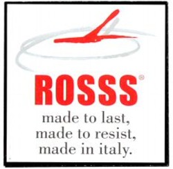 Міжнародна реєстрація торговельної марки № 968031: ROSSS made to last, made to resist, made in italy.