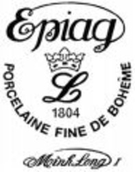 Міжнародна реєстрація торговельної марки № 986282: Epiag L 1804 PORCELAINE FINE DE BOHÉME Minh Long I