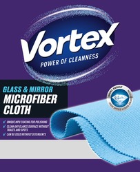 Заявка на торговельну марку № m202603506: high speed liquid absorption; shiny result; can be used without detergents; clean any glance surface without traces and spots; unique mpu coating for polishing; glass & mirror microfiber cloth; vortex power of cleanness