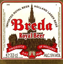 Свідоцтво торговельну марку № 9654 (заявка 93105096): breda royal beer