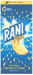Свідоцтво торговельну марку № 118211 (заявка m200815831): rani float; rani with fruit peaces; vitamin c; natural pineapple drink