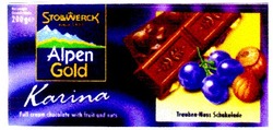 Заявка на торговельну марку № 99103703: karina; alpen gold; stollwerck