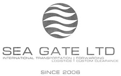 Заявка на торговельну марку № m201627681: sea gate ltd; international transportation logistics forwarding custom clearance; since 2006