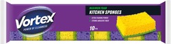 Заявка на торговельну марку № m202603525: 10pcs; vstrong abrasive fiber; extra foaming power; kitchen sponges; maximum foam; vortex power of cleanness; vortex power of cleanness
