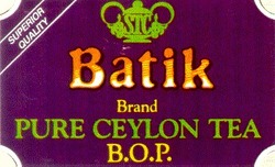Свідоцтво торговельну марку № 20872 (заявка 96051218): b.o.p.; batik; brand; stk; pure ceylon tea; superior quality