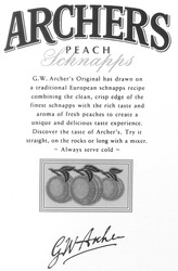 Свідоцтво торговельну марку № 21522 (заявка 98031075): archers peach schnapps gw archer